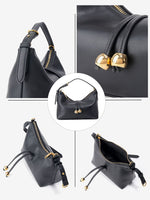 Load image into Gallery viewer, Metallic Hobo Shoulder Bag Women Black N6C034