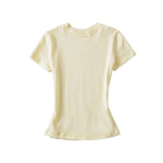 Load image into Gallery viewer, Fitted Round Neck Short Sleeve T-shirt Women N6D086