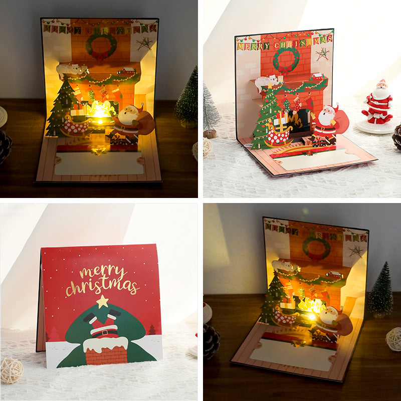 3D Musical Christmas Fireplace Greeting Card N6K312