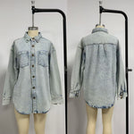 Load image into Gallery viewer, Washed Relaxed Fit Denim Shirt Women N6D164