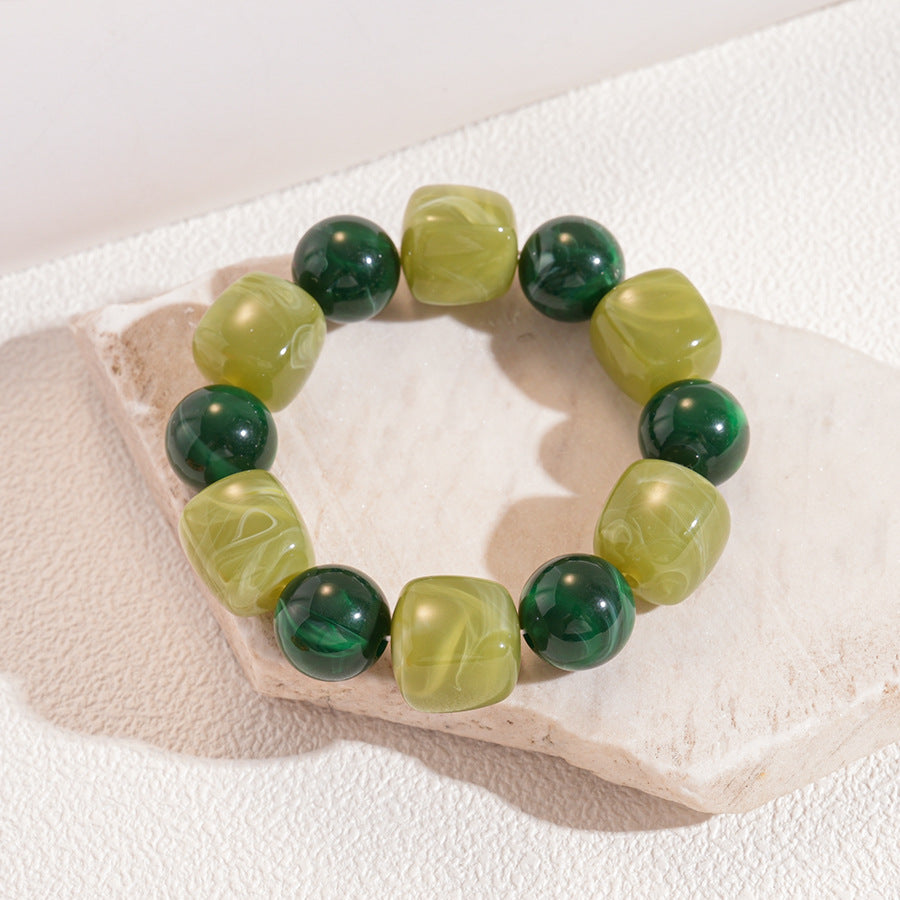 Acrylic Beaded Bracelet Irregular Square Round N6F077