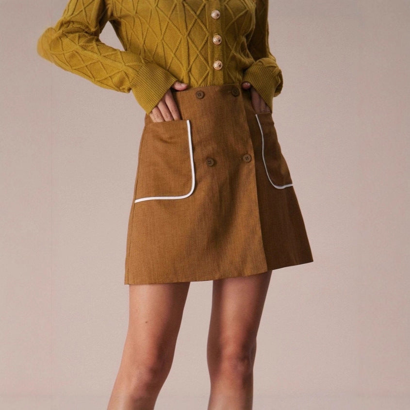 A Line High Waist Slim Skirt Women Design N5A067