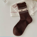 Load image into Gallery viewer, Combed Cotton Mid-Calf Socks Heart Pattern M5A018