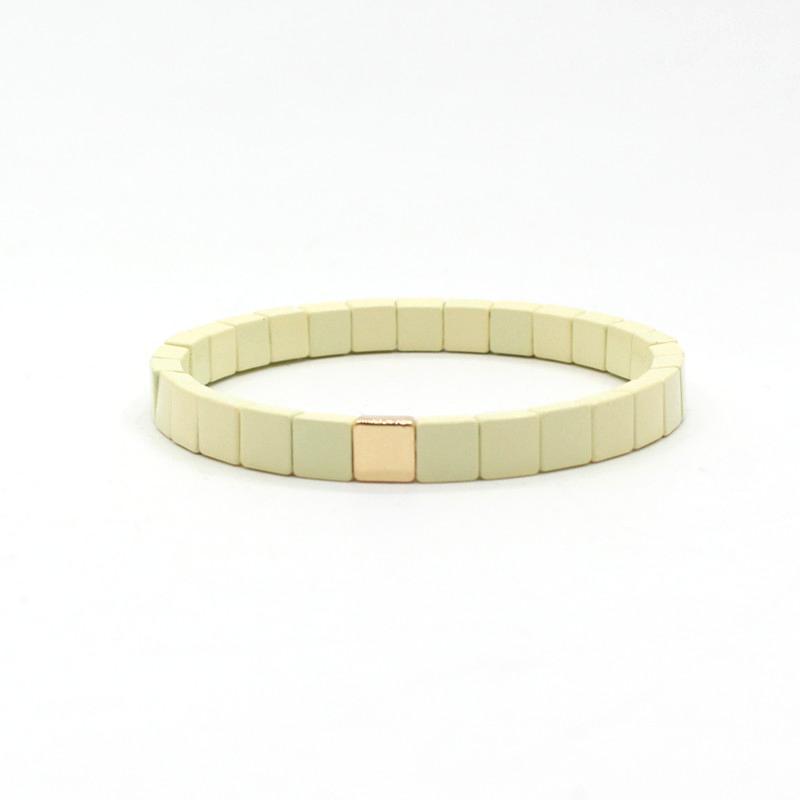 Bohemian Tile Bracelet Steel Enameled Plated S5P144