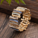 Load image into Gallery viewer, Enamel Exaggerated Geometric Stretch Bangle Women N6C217