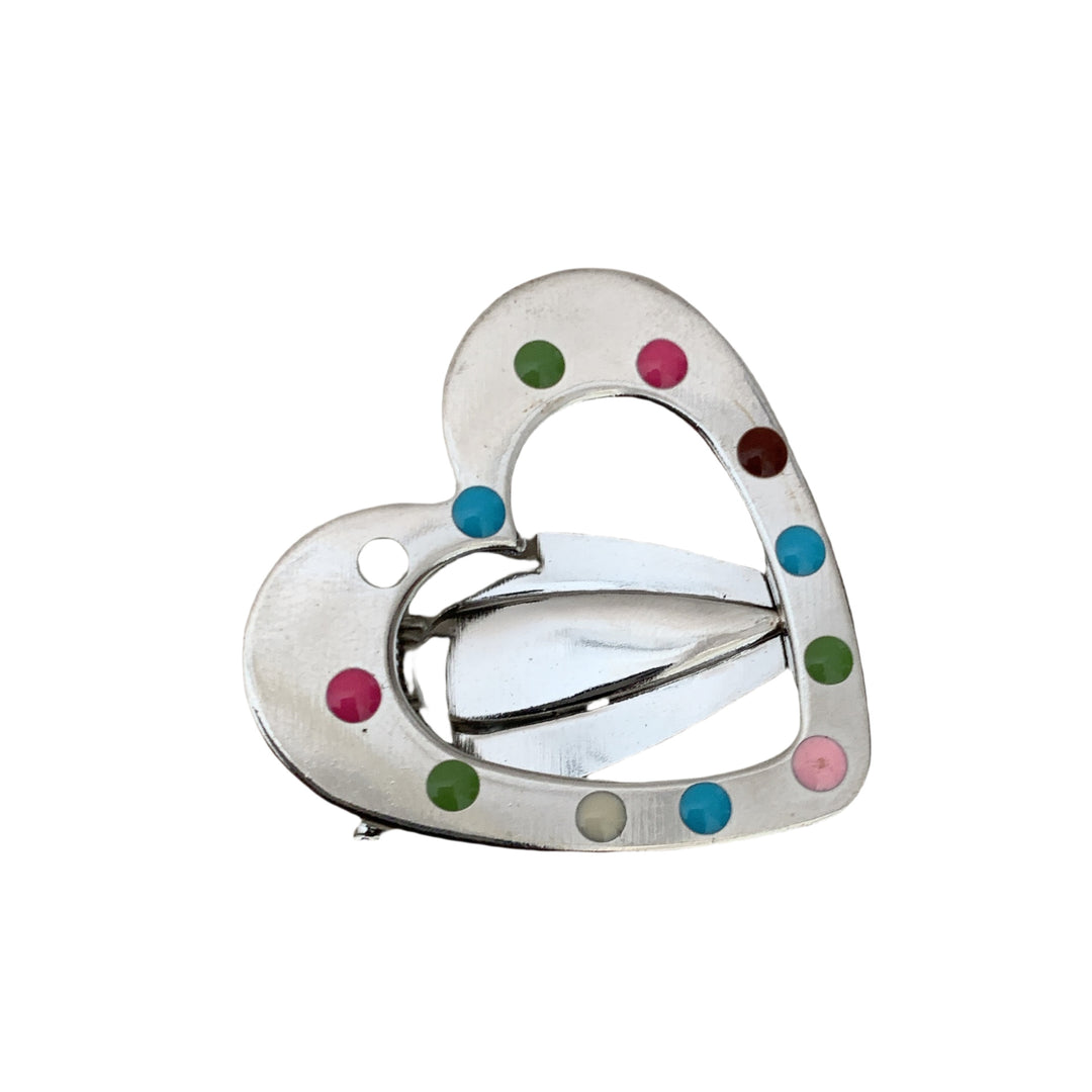 Colored Polka Dot Silver Metal Hair Clip  N6F065