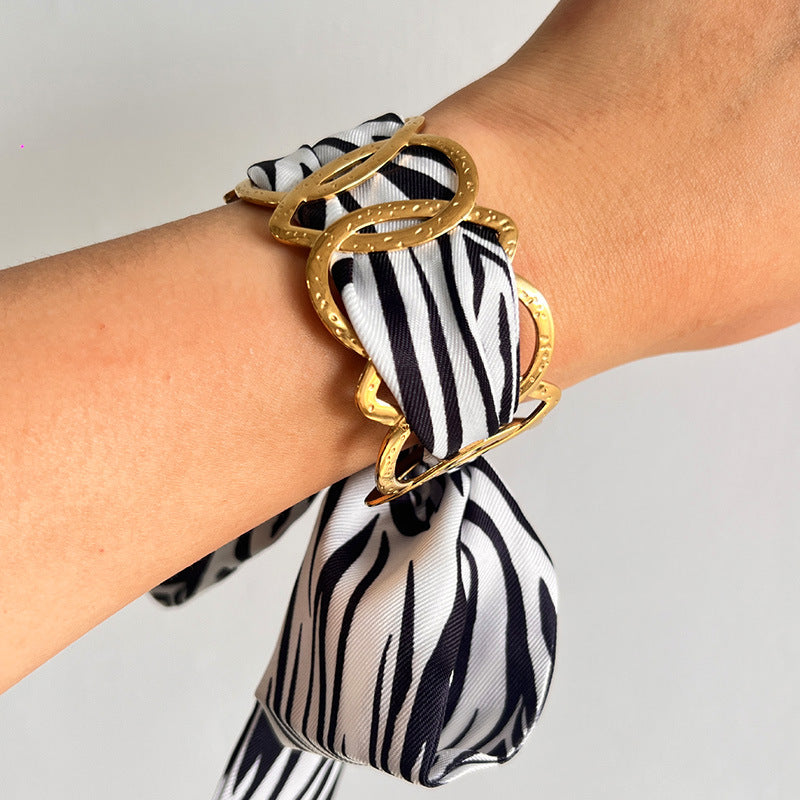 Stainless Steel Scarf Bracelet Light Designer Cuff N6F276