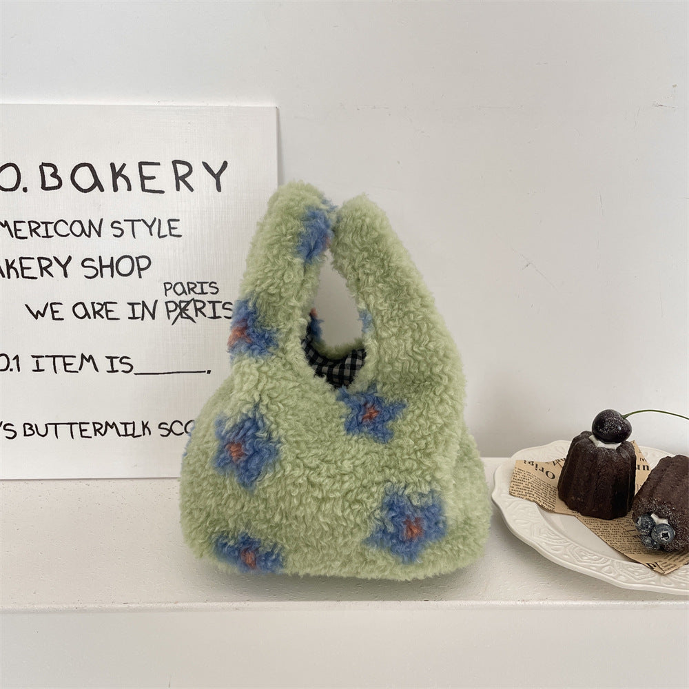 Cute Plush Wristlet Bag Portable Snack Lunch Tote  S5P862
