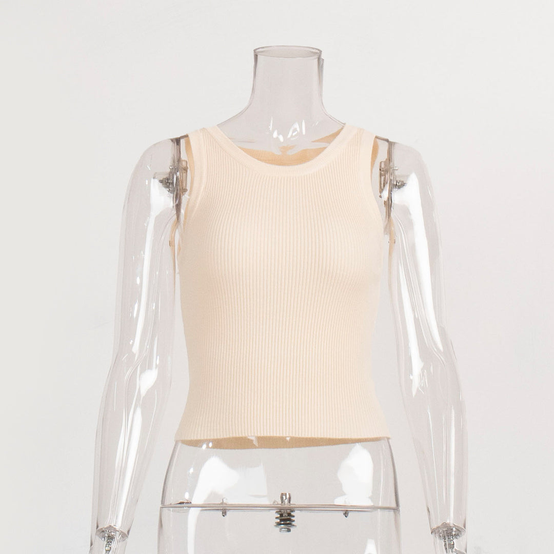 Rib Knit Tank Top Women N6C237