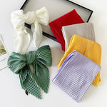Load image into Gallery viewer, Pleated Satin Scarf Solid Square Lightweight Women N6G217