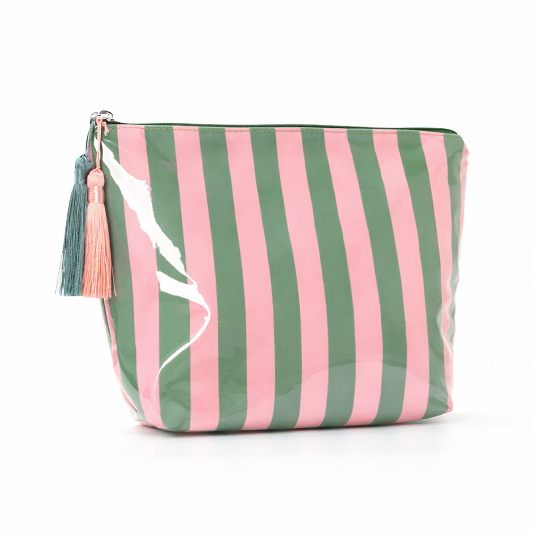 Unisex Waterproof Striped PVC Cosmetic Bag N6J239