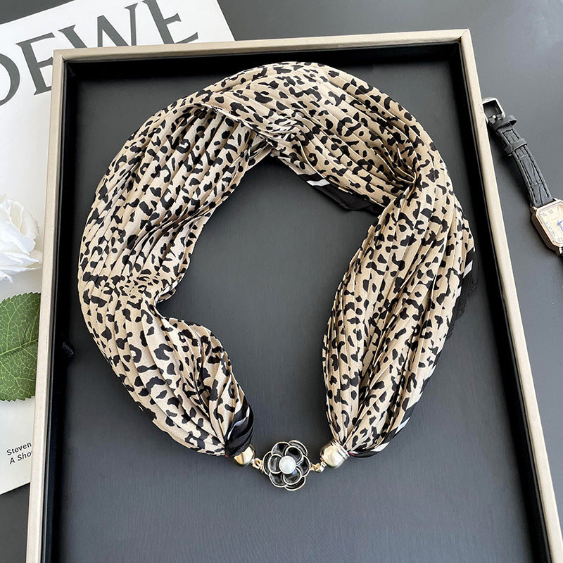 Women's Polyester Printed Scarf Necklace N6J109