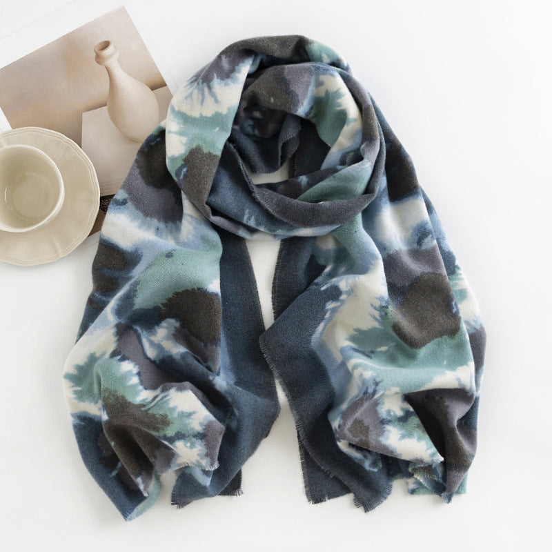Vintage Print Faux Cashmere Wrap  M5A190