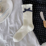 Load image into Gallery viewer, Button Polka Dot Bow Socks Women Style M5A009