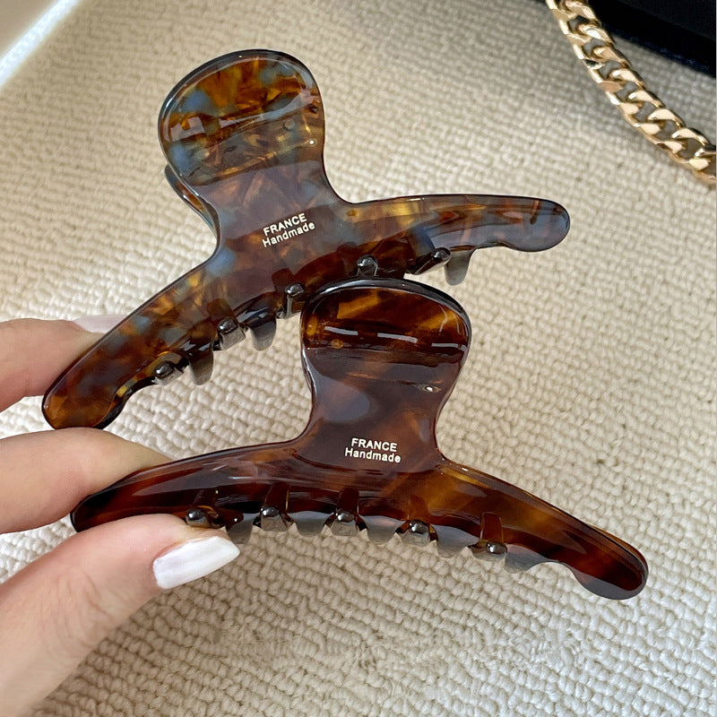 Caramel Tea Mint Dark Brown Arc Acetate Shark Clip S5P901