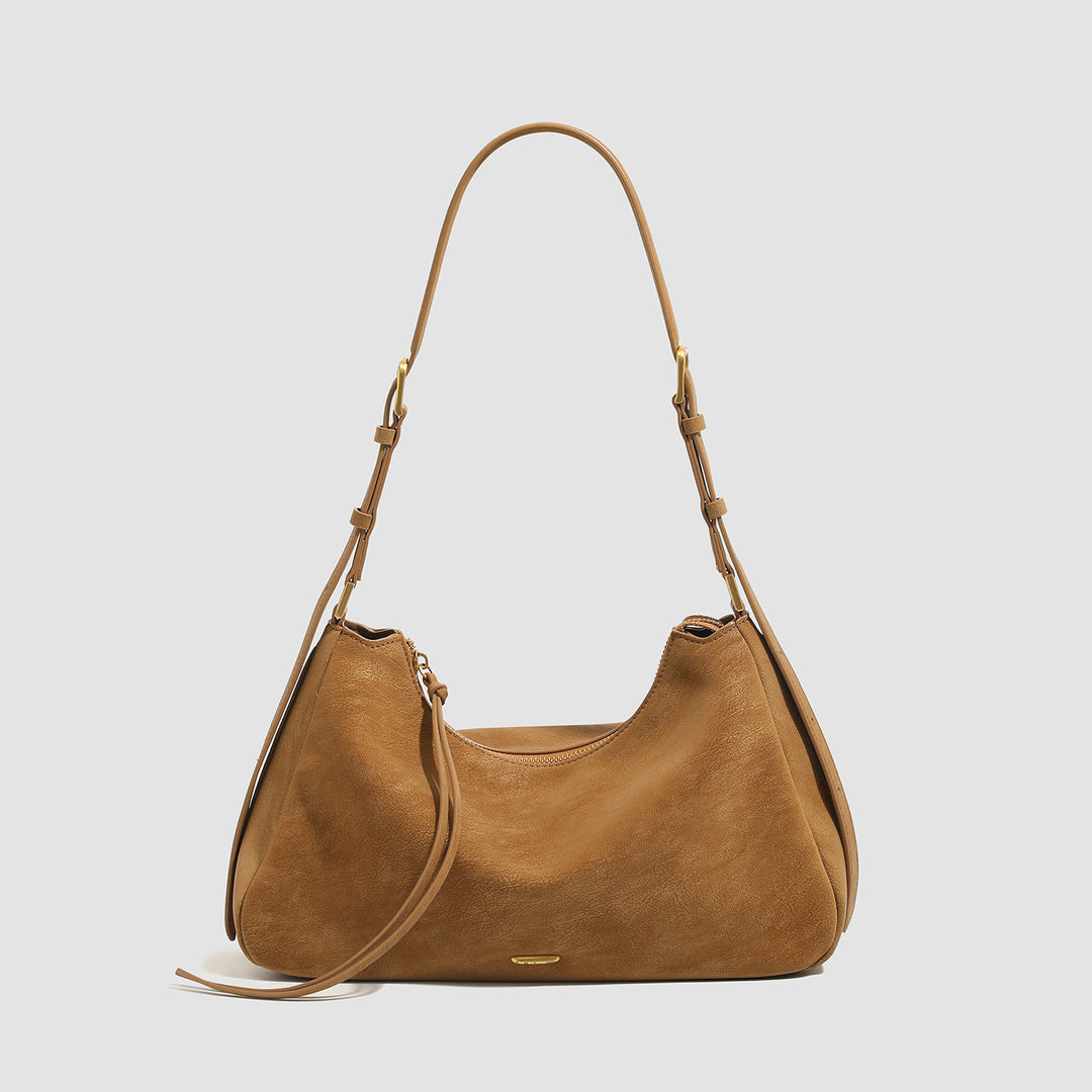 Camel Suede Hobo Tote Bag Women N6C044