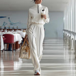 Load image into Gallery viewer, Elongating Wide Leg Sweatsuit Set Women N6C202