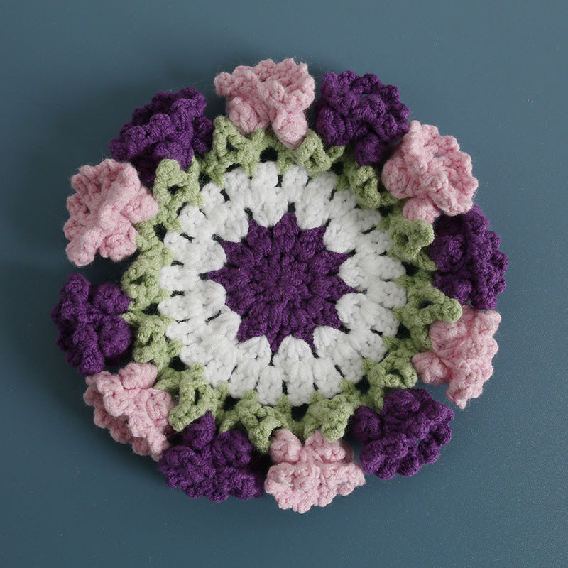 Handmade Crochet Lily of Valley Coaster Bag Charm N6G034