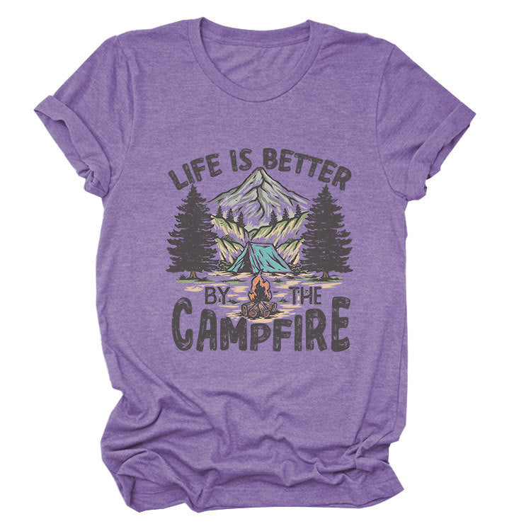 Life is Better by the Campfire Round Neck T-Shirt  N6E138