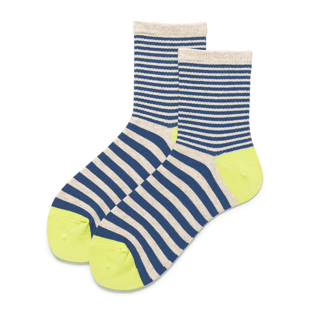 Color Block Stripe Athletic Mid-Calf Socks Women N6C166