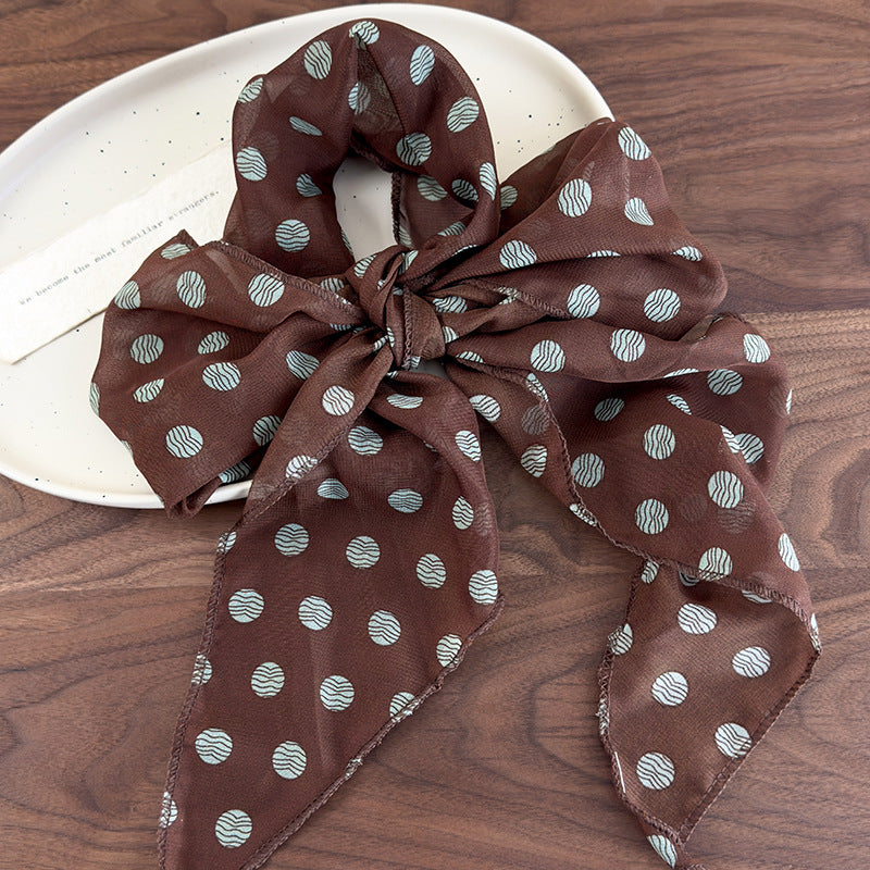 Polka Dot Mesh Long Scarf 180cm Women N6C011