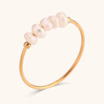 Load image into Gallery viewer, Crushed Freshwater Pearl Ring Stainless Steel N6H180