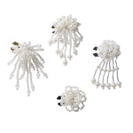 Load image into Gallery viewer, Pearl Floral Shirt Collar Clip Removable Cuff Tassel Cover N6G070