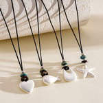 Load image into Gallery viewer, Leather Cord Ceramic Pendant Choker Cold Minimal N6H142