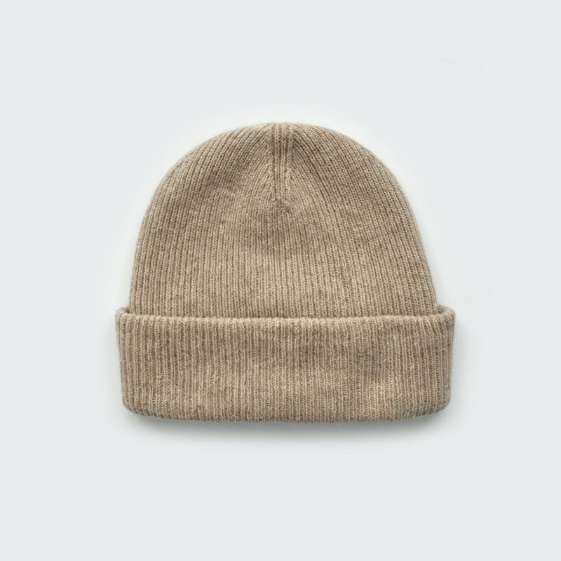 100 Percent Wool Seamless Double Layer Knit Beanie N6K283