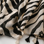Load image into Gallery viewer, Zebra Print Fringe Scarf Shawl Women Vacation N6H254
