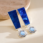 Load image into Gallery viewer, Oversized Resin Ombré Geometric Steel Stud Earrings N6H097