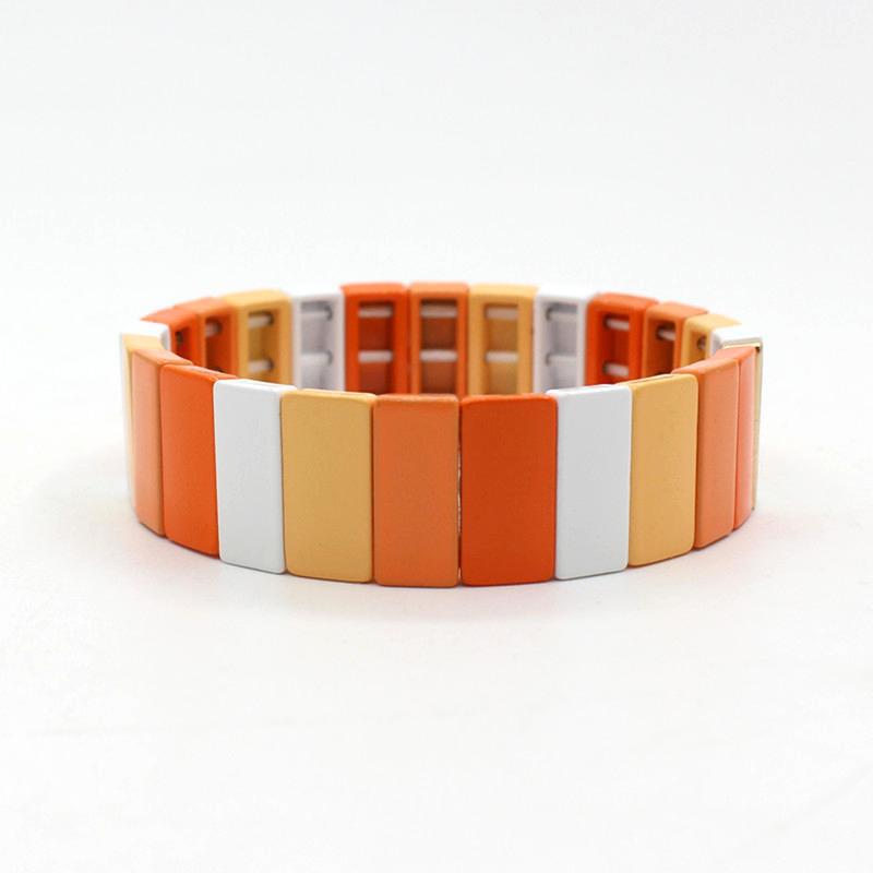 Bohemian Enamel Pearl  Alloy Stove Fired Cuff S5P209