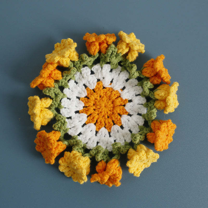 Handmade Crochet Lily of Valley Coaster Bag Charm N6G034