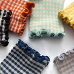 Load image into Gallery viewer, Plaid Ruffle Trim Mid-Calf Socks Women Preppy N6H006