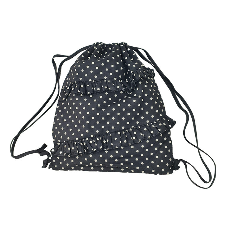 Polka Dot Drawstring Backpack Women N6F055