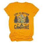 Load image into Gallery viewer, Life is Better by the Campfire Round Neck T-Shirt  N6E138