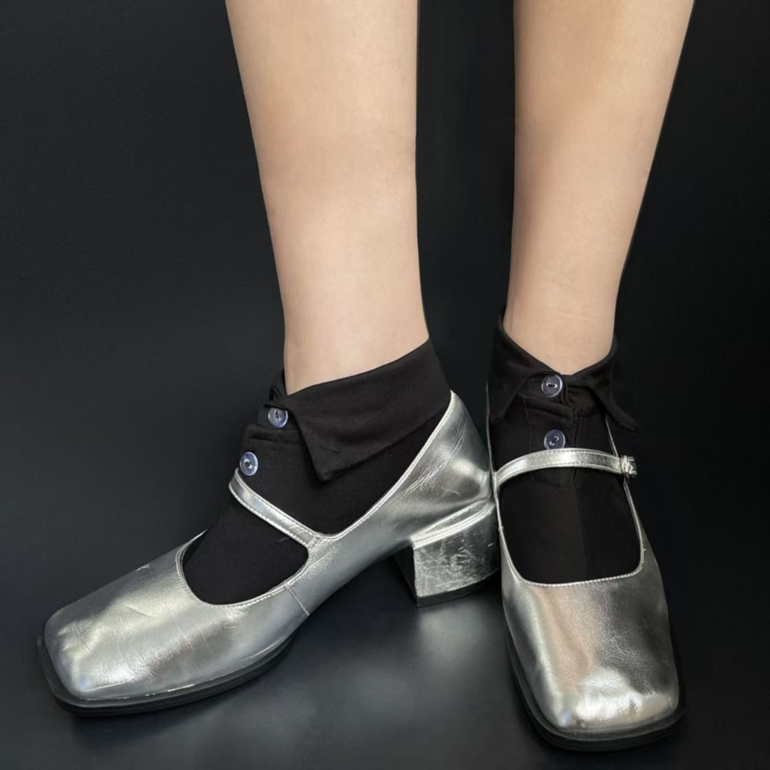 Shirt Collar Socks Retro Cute Short Socks Women N6H026