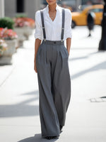 Load image into Gallery viewer, Adjustable Strap Pocket Dungaree Women Office Casual N6G175