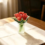 Load image into Gallery viewer, Handmade Glass Rose Tulip Bouquet Crystal Vase Decor N6G007