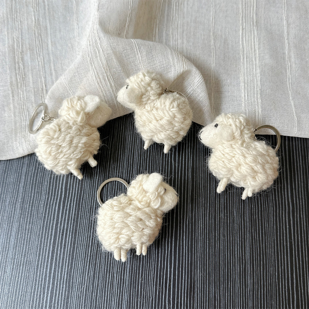 Handmade Felt Sheep Keychain Bag Charm Pendant N6G004