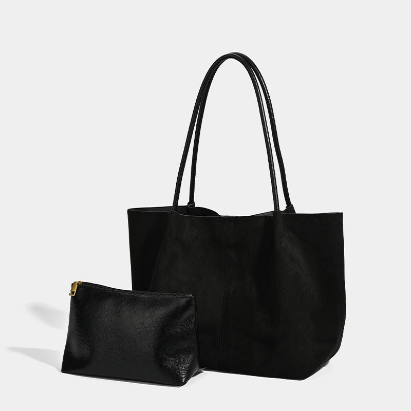 Women's Suede Tote Shoulder Handbag N6J163