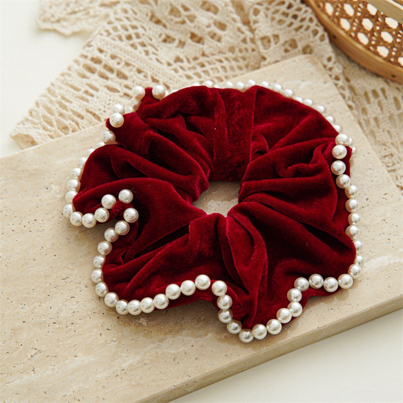 Womens Pearl Velvet Scrunchie N6K009