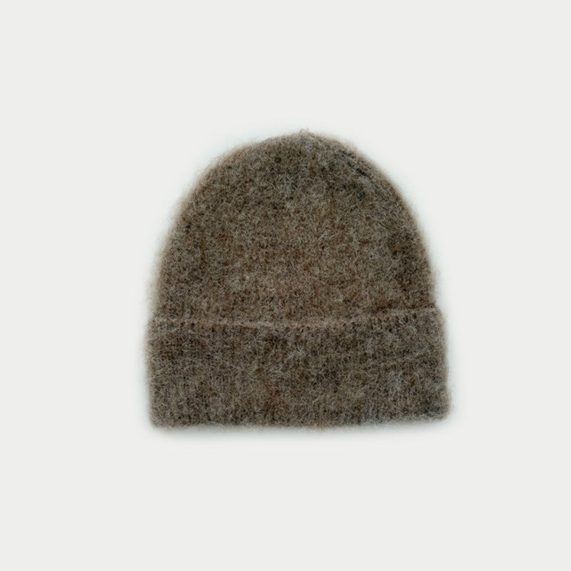 Womens Alpaca Wool Blend Brushed Knit Beanie N6K284