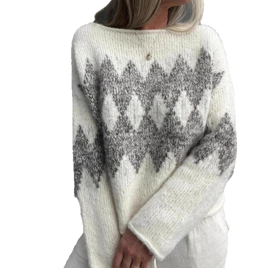 Boat Diamond Sweater Lightweight White N5Z828