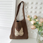Load image into Gallery viewer, Women's Woven Polyester Knit Tote Shoulder Bag N6J166