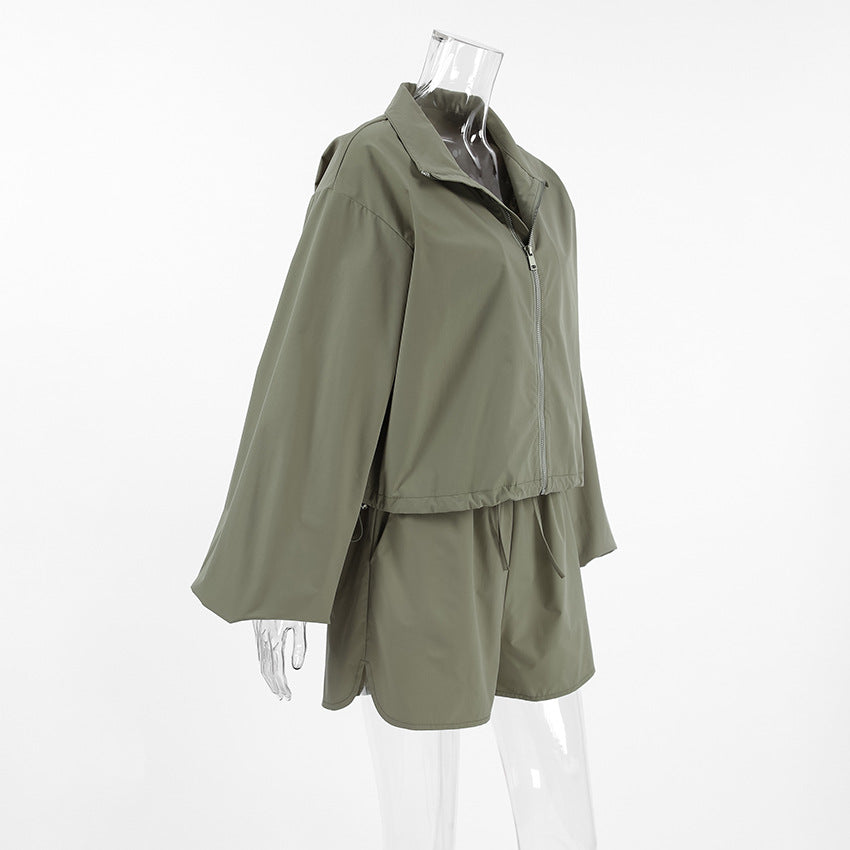 Sport Windbreaker and Shorts Set Women N6D116