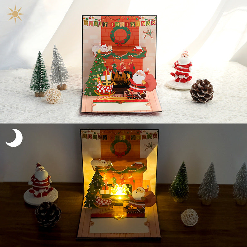 3D Musical Christmas Fireplace Greeting Card N6K312