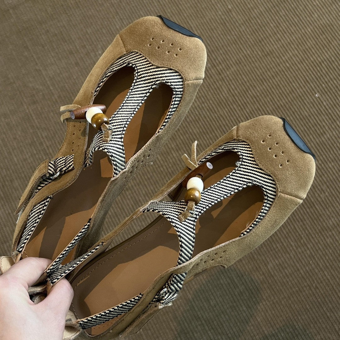 Color-Block Loafer Sandal Women Hidden Heel Summer N6G239