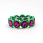 Load image into Gallery viewer, Enamel Flower Bangle Color Crystal Glass Stove S5P031