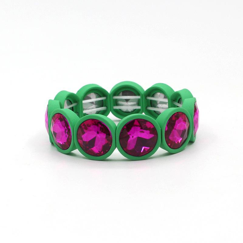 Enamel Flower Bangle Color Crystal Glass Stove S5P031